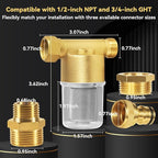 40 Micron Reusable Sediment Filter, Brass Inline Water Filter, Compatible - Image 4