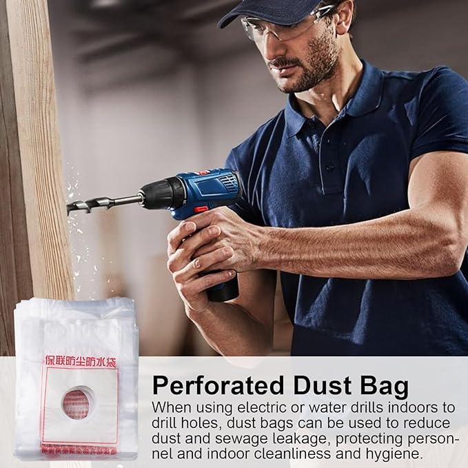 Electric Hammer Dust Bag – Drill Dust Sealr, Hole Saw Catcher | 100PCS Fine - Image 2