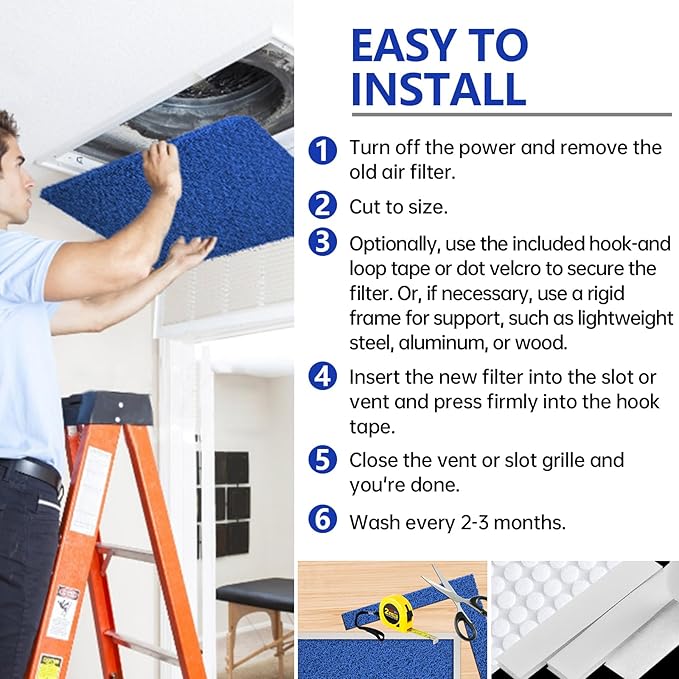 Ubeesize Reusable Air Filter 20x30x1, High Air Flow Furnace Filters Cut to Fit - Image 7