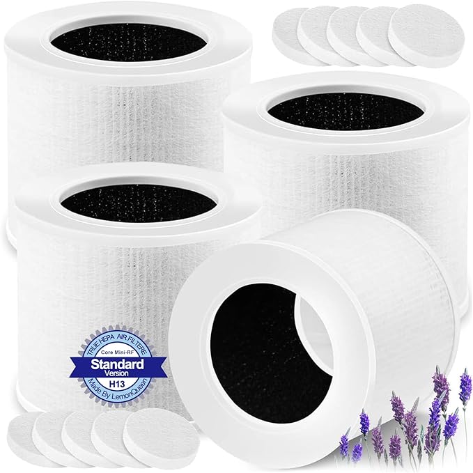 4-Pack Core Mini Air Purifier Replacement Filter Compatible by LemonQueen