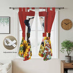 Cow Sunflowers Living Room Curtains 84 Inch Length, Window Curtains Tab Top - Image 5