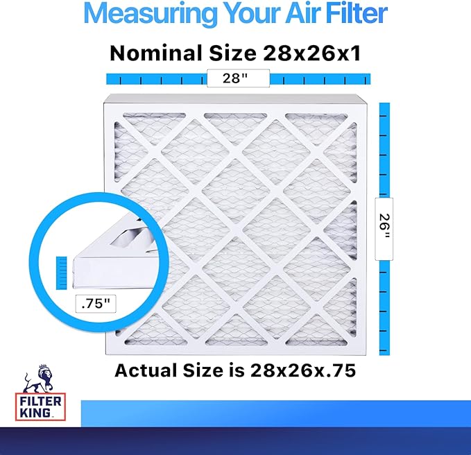 Filter King 28x26x1 Air Filter | 4-PACK | MERV 8 HVAC Pleated A/C Furnace - Image 2