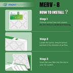 16x20x1 Air Filter 4 Pack, Durable MERV 8 Pleated Home HVAC AC Furnace Filters - Image 6