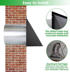 8 inch Hooded Wall Vent with Screen and Damper, Wall Vent Cover Exhaust Vent - Image 6