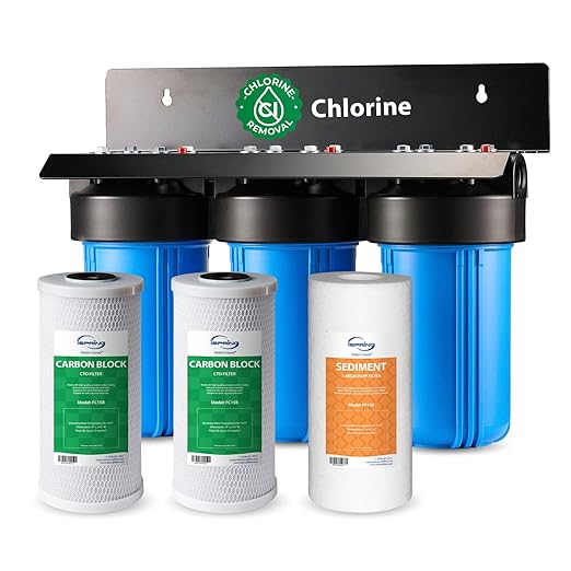 iSpring Whole House Water Filter System, 3-Stage w/ 10-Inch Sediment and Carbon by iSpring