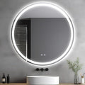 Vanity Mirror Round Illuminated LED Bathroom Mirror by Unknown