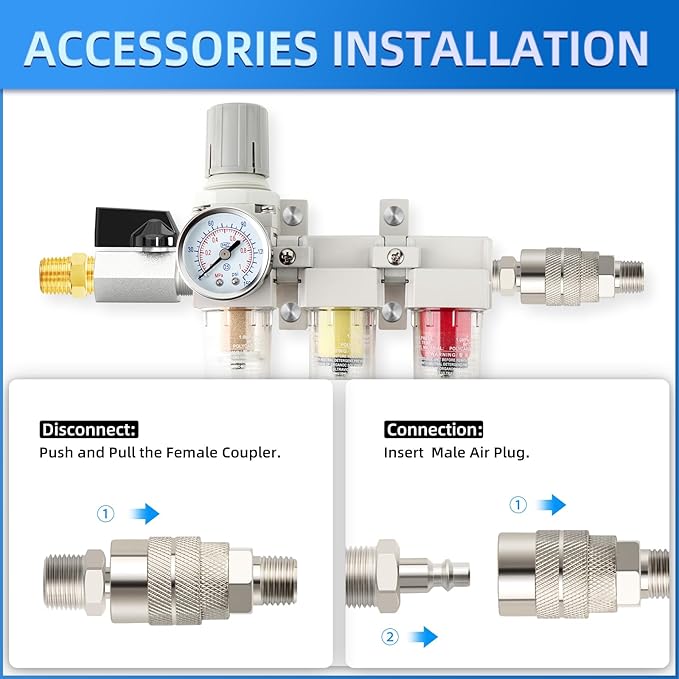 1/4" NPT 3 Stage Air Drying System, Coalescing Filter, Particulate Filter and - Image 5