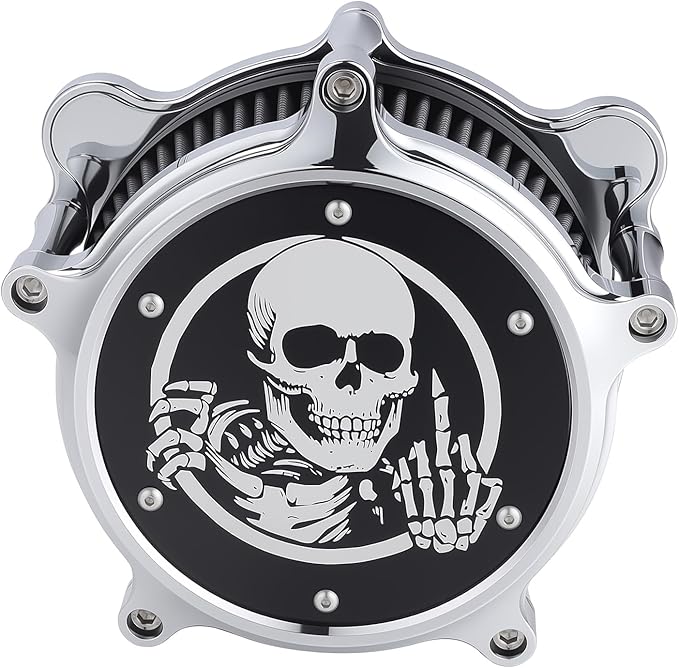 Motorcycle Air Filter Skull Style Air Cleaner - Image 9