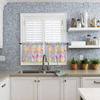 Colorful Easter Half Window Curtains 24 Inches Long, Spring Watercolor Bunny - Image 2