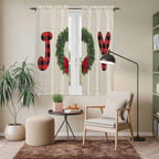Red Green Christmas Window Curtains 63 Inch Long 2 Panel Set, Rod Pocket - Image 7