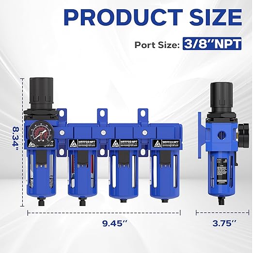 3/8 Inch NPT 4 Stage Air Drying System, Brass Filter, Coalescing Filter - Image 2