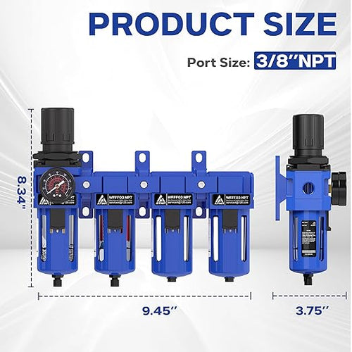 3/8 Inch NPT 4 Stage Air Drying System, Brass Filter, Coalescing Filter - Image 2
