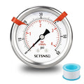 0 to 60 Psi Pressure Gauge, Glycerin Liquid Filled, 2.5 inch Dial, 1/4" NPT by SCTSNSR