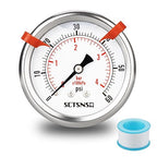 0 to 60 Psi Pressure Gauge, Glycerin Liquid Filled, 2.5 inch Dial, 1/4" NPT by SCTSNSR