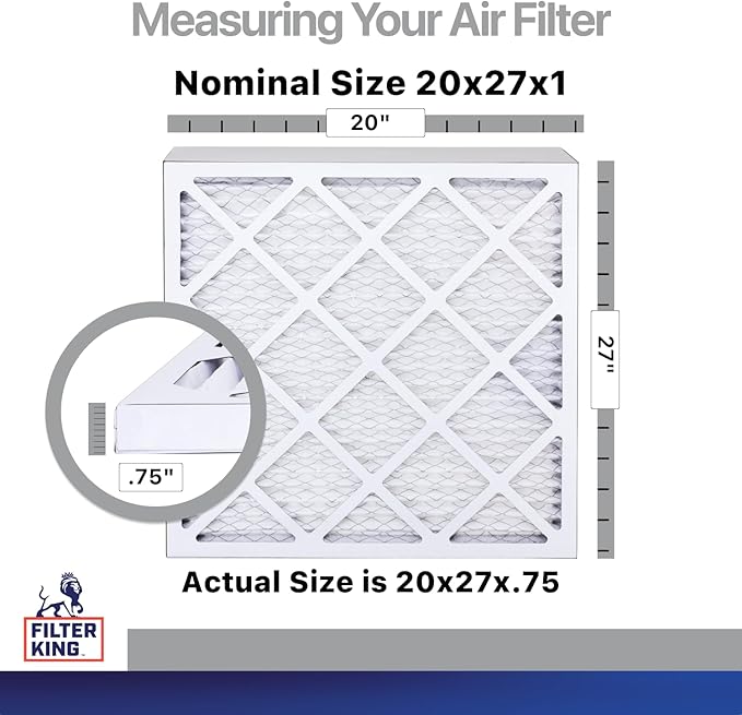 Filter King 20x27x1 Air Filter | 4-PACK | Carbon MERV 8 HVAC Pleated A/C - Image 2