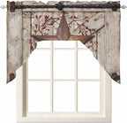 Country Star Swag Kitchen Curtains Valance and Tier Set, VintageRust Yellow by Unknown