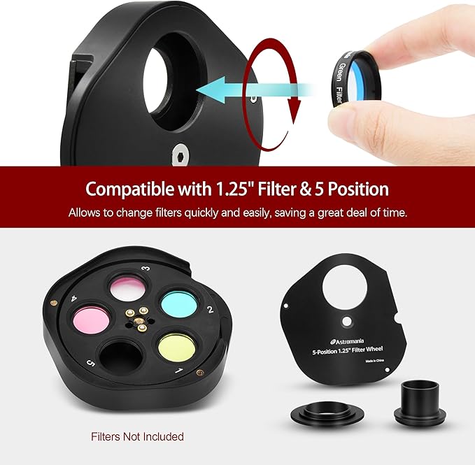 Astromania Filter Wheel for Telescope, Filter Drawer Compatible - Image 3