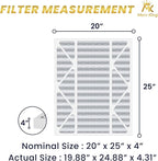 MervKing 20x25x4 Air Filter Actual Size: 19.88" x 24.88" x 4.31" MERV 8 MPR - Image 2