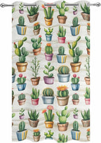 Summer Cactus Outdoor Curtains for Patio Cactus Tropical Plant Wooden - Image 9