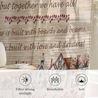 Farmhouse Sheer Curtains 72 Inch Length Brown Country Star Berry Vintage Wood - Image 2