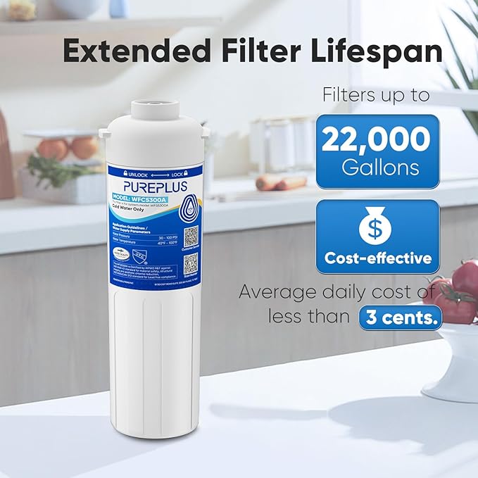 PUREPLUS WFC5300A Under Sink Water Filter, 22000 Gallons, 99.99% Chlorine - Image 4