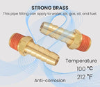 2 Pack Brass Air Hose Barb Fittings Adapter Set, 3/8 Inch Barb to 1/4 Inch NPT - Image 5
