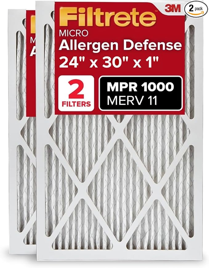 Filtrete 24x30x1 AC Furnace Air Filter, MERV 11, MPR 1000, Micro Allergen by Filtrete