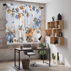 Fall Blue Maple Window Curtains 63 Inch Long 2 Panel Set, Rod Pocket Bedroom - Image 6