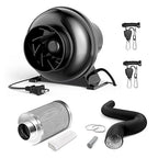 InfiniPower 4 Inch 195 CFM Inline Ventilation Fan 4" Air Carbon Filter by InfiniPower