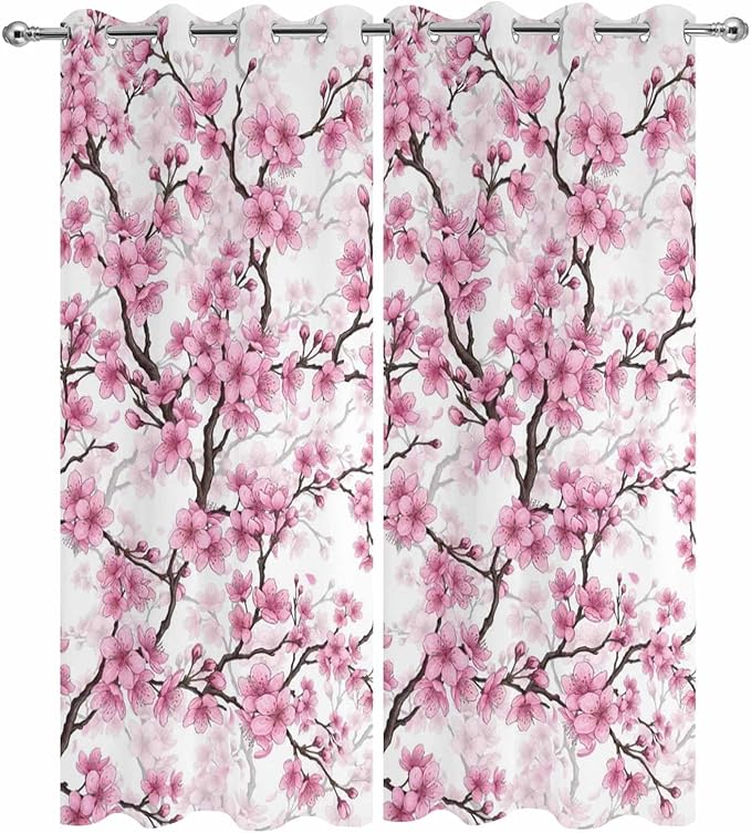 Cherry Flowers Outdoor Curtains - Image 9