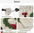 Red Green Christmas Window Curtains 63 Inch Long 2 Panel Set, Rod Pocket - Image 9