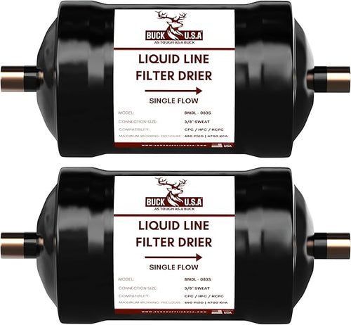 2 Pack Buck Single Flow Refrigerant Liquid Line Filter Drier 3/8" ODF Sweat by BuckUSA