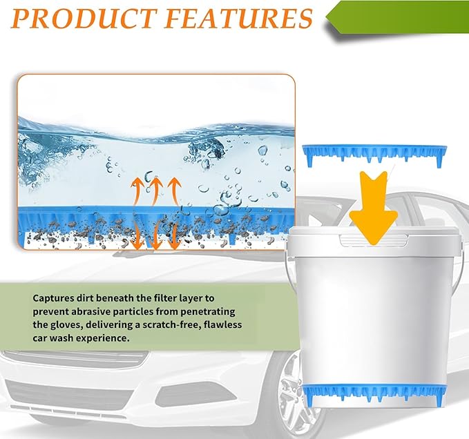 Car Wash Bucket, 10.28 Inch Diameter Car Wash Filter - Image 5