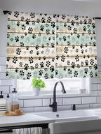 Sheer Curtains 45 Inch Length, Sage Green Beige Farmhouse Semi Sheer Curtains - Image 5