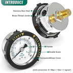 0-60PSI Stainless Steel Pool Filter Pressure Gauge, 1/4" NPT Back Mount - Image 4