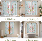 Easter Window Curtains 63 Inch Long 2 Panel Set, Rod Pocket Bedroom Curtains & - Image 8