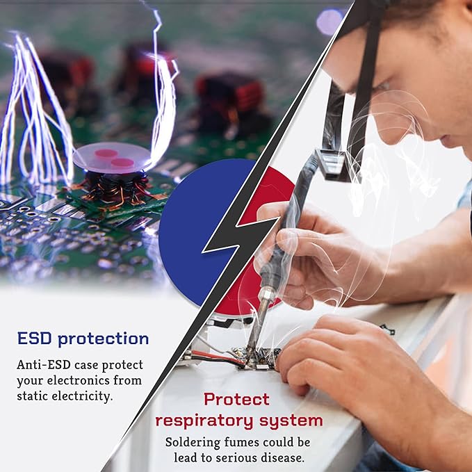 Antidious Fume Extractor Anti-ESD Solder Smoke Absorber Portable Filter - Image 5