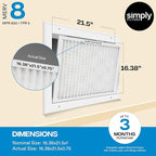 Simply 16.38x21.5x1 Air Filter, Merv 8, 6 Pack, - Image 3