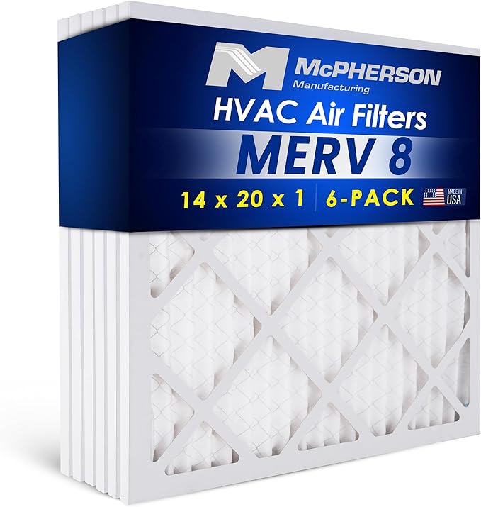 14x20x1 Air Filters, MERV 8 Pleated HVAC AC Furnace Filter Replacement by McPhersonManufacturing