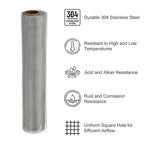 PATIKIL 40" L x 10" W Woven Wire Mesh, 12 Mesh 304 Stainless Steel Air Vent - Image 3
