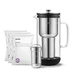 Aarke Purifier Regular 1.18L Glass Pitcher Bundle w/Steel Filter, 3 Enriched + by aarke