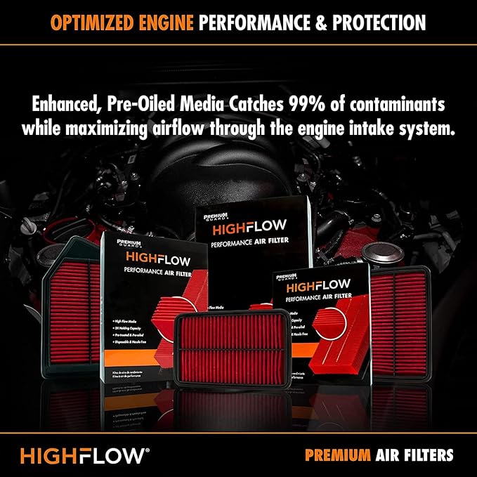 HIGHFLOW High Performance, Pre-Oiled Disposable Engine Air Filter PA99222X | - Image 7