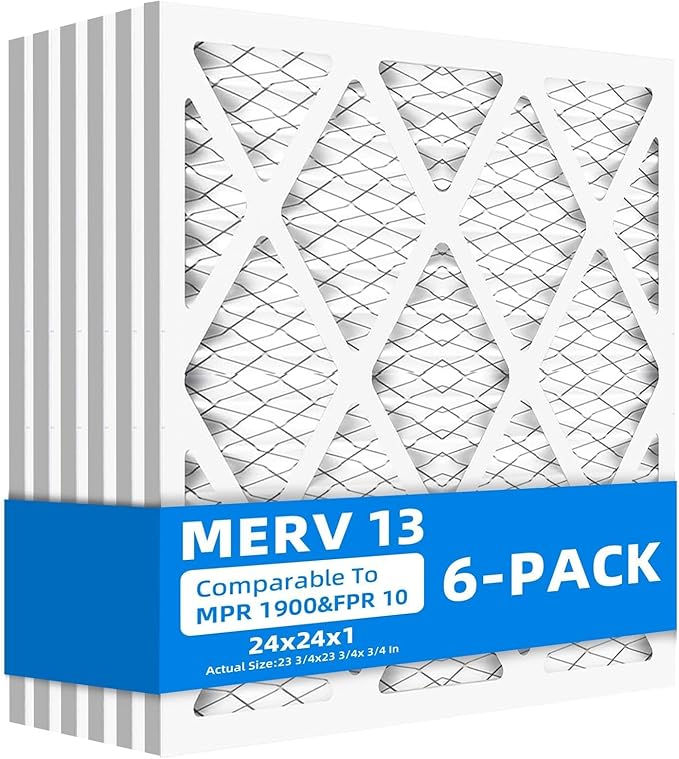 24x24x1 Furnace Air Filters, MPR 1900 & FPR 10, MERV 13 Pleated Air Filter by Chenzhit