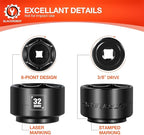 BLACKROBOT 32mm Low Profile Oil Filter Socket, 3/8" Drive 6-Point Oil Filter - Image 4