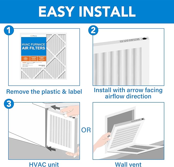 LotFancy 14x20x1 Air Filter MERV 8 6-Pack, Electrostatic Pleated Furnace & AC - Image 6