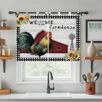Farmhouse Rooster Bedroom Curtains 63 Inch Length, Window Curtains Tab Top - Image 3