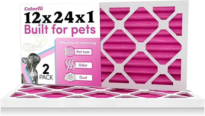 Colorfil 12x24x1 Air Filter | Made in the USA | Color Changing | Remove Cat and by ColorfilAirFilters