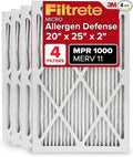Filtrete 20x25x2 AC Furnace Air Filter, MERV 11, MPR 1000, Allergen Defense by Filtrete