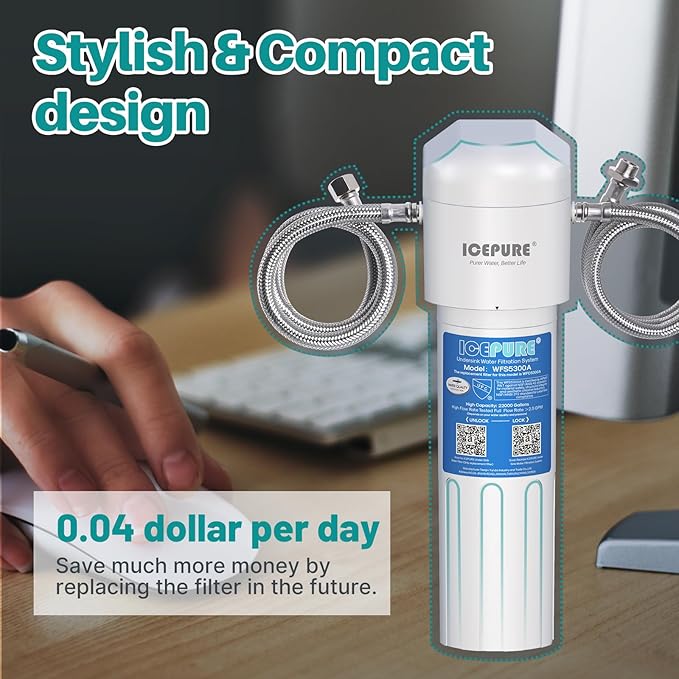 ICEPURE Under Sink Water Filter System, 3 Years or 22000 Gallons Ultra High - Image 8