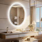 LUVODI Lighted LED Bathroom Mirror: 28”x20” Oval Anti-Fog Dimmable Wall Mounted by LUVODI